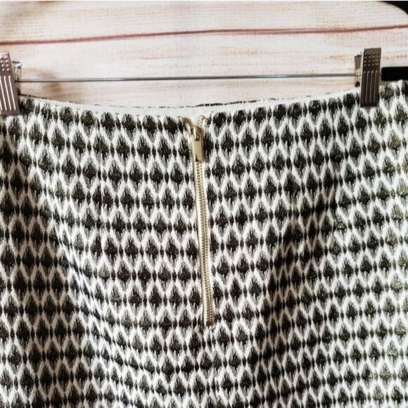 LOFT A-Line Metallic Mini Skirt Lined Brown/Cream Women's Size 10 - Picture 5 of 12